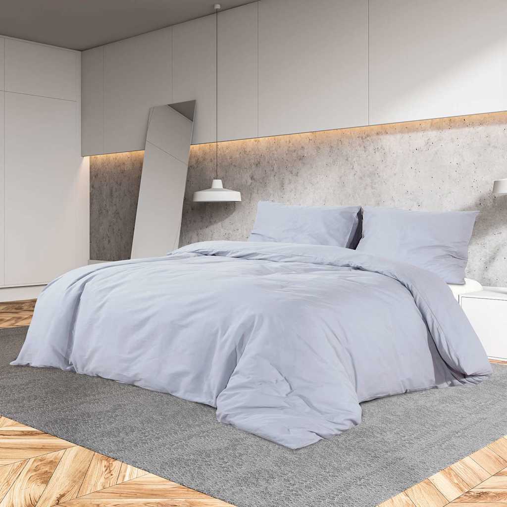 Duvet Cover Set Grey 155x220 cm Cotton