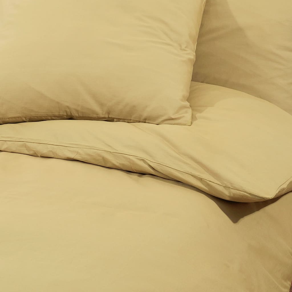 Duvet Cover Set Taupe 135x200 cm Cotton