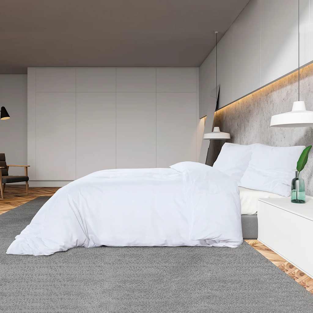 Duvet Cover Set White 155x220 cm Cotton