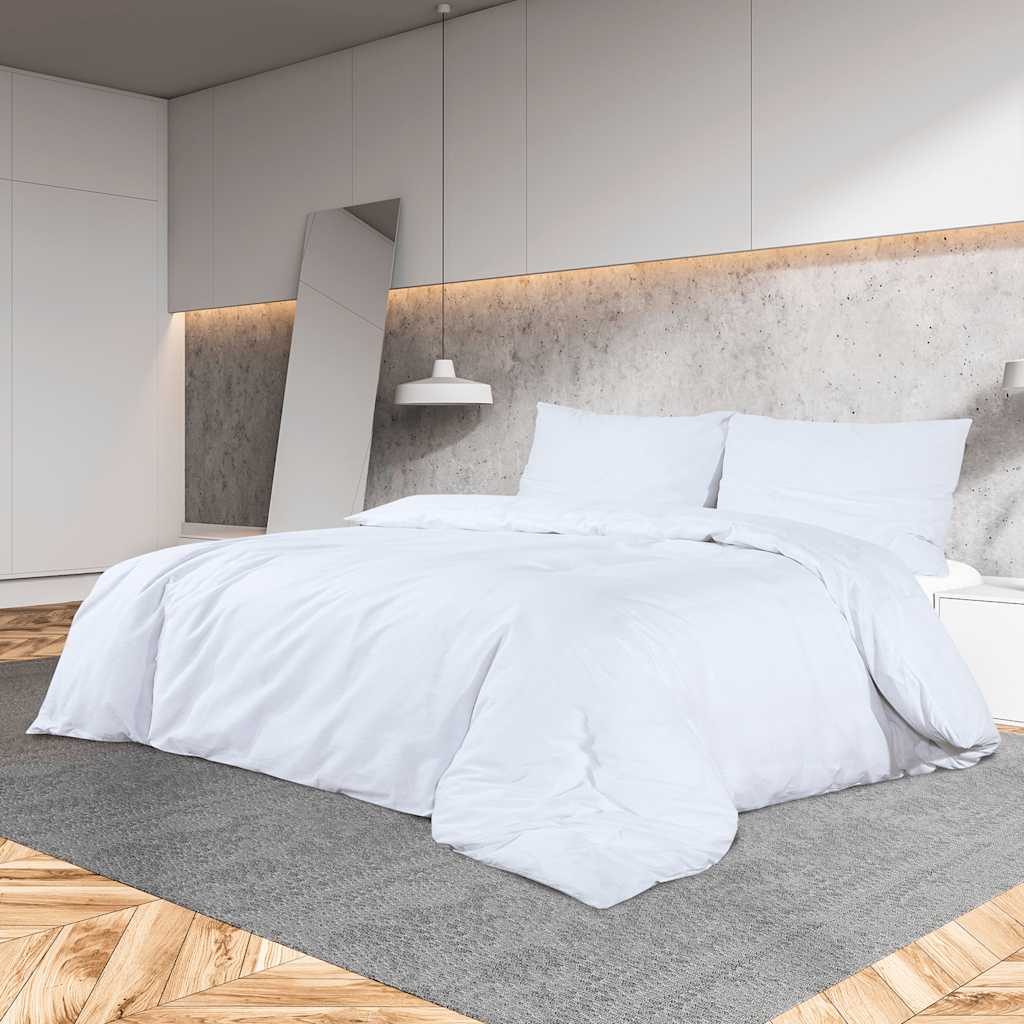 Duvet Cover Set White 155x220 cm Cotton