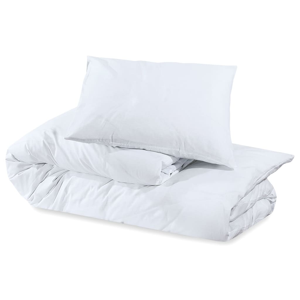 Duvet Cover Set White 200x200 cm Cotton