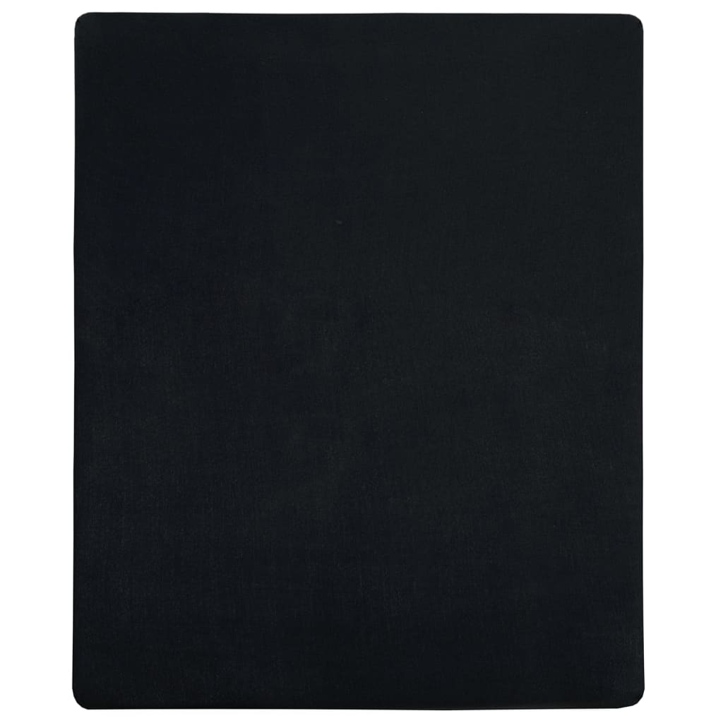 Jersey Fitted Sheets 2 pcs Black 140x200 cm Cotton