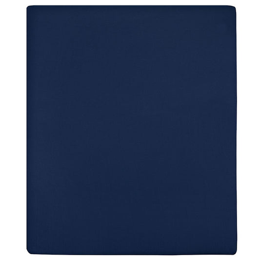 Jersey Fitted Sheets 2 pcs Navy Blue 100x200 cm Cotton