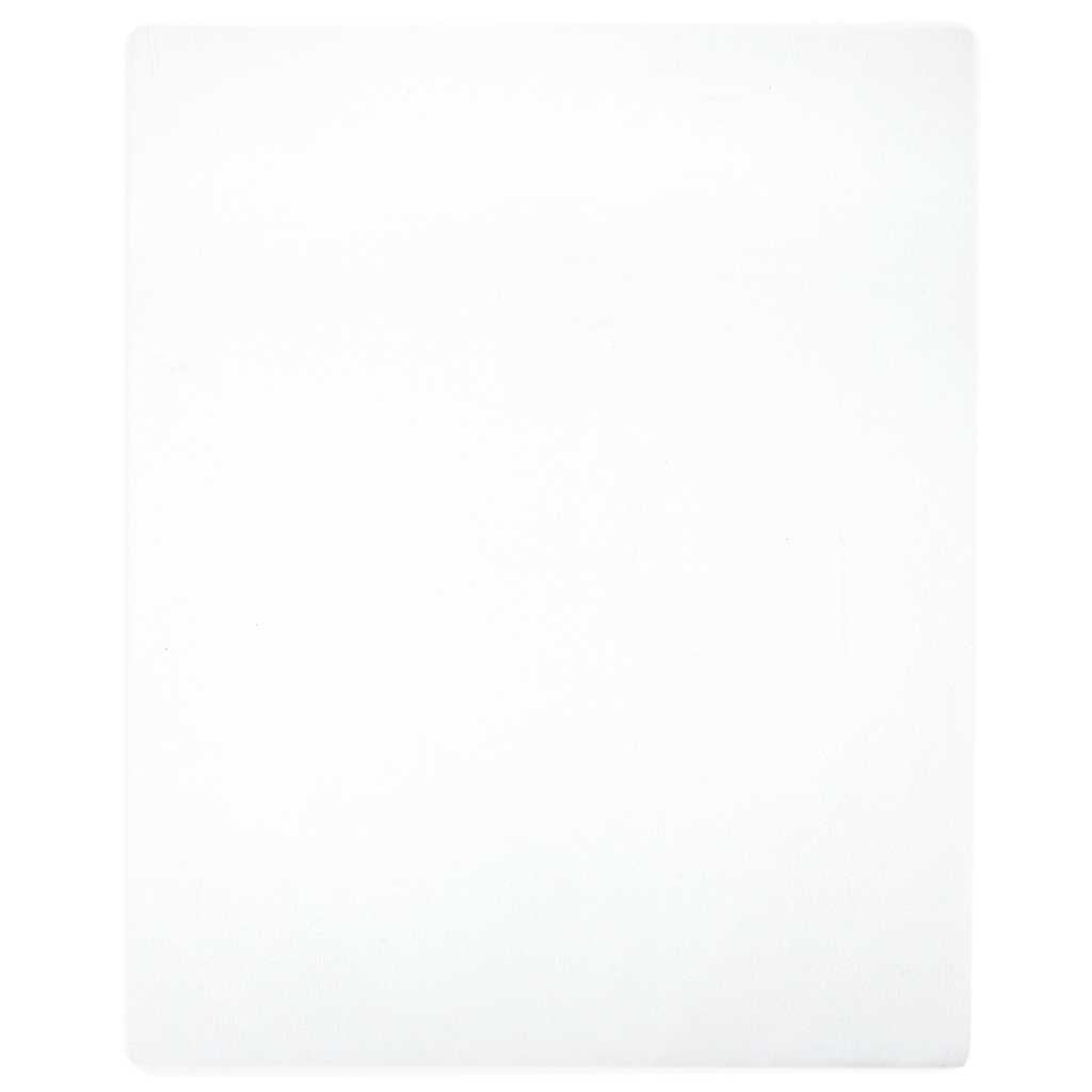 Jersey Fitted Sheet White 160x200 cm Cotton