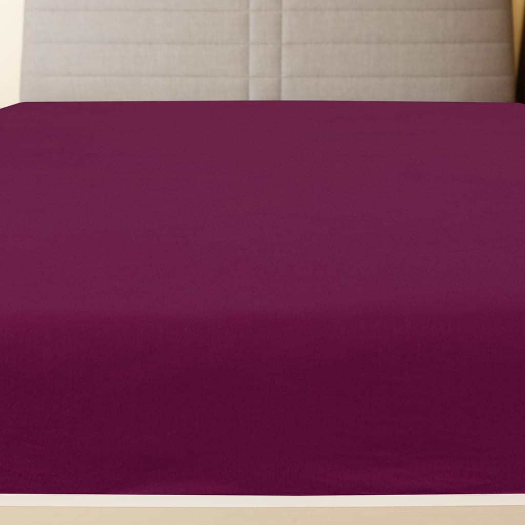 vidaXL Jersey Fitted Sheet Bordeaux 140x200 cm Cotton