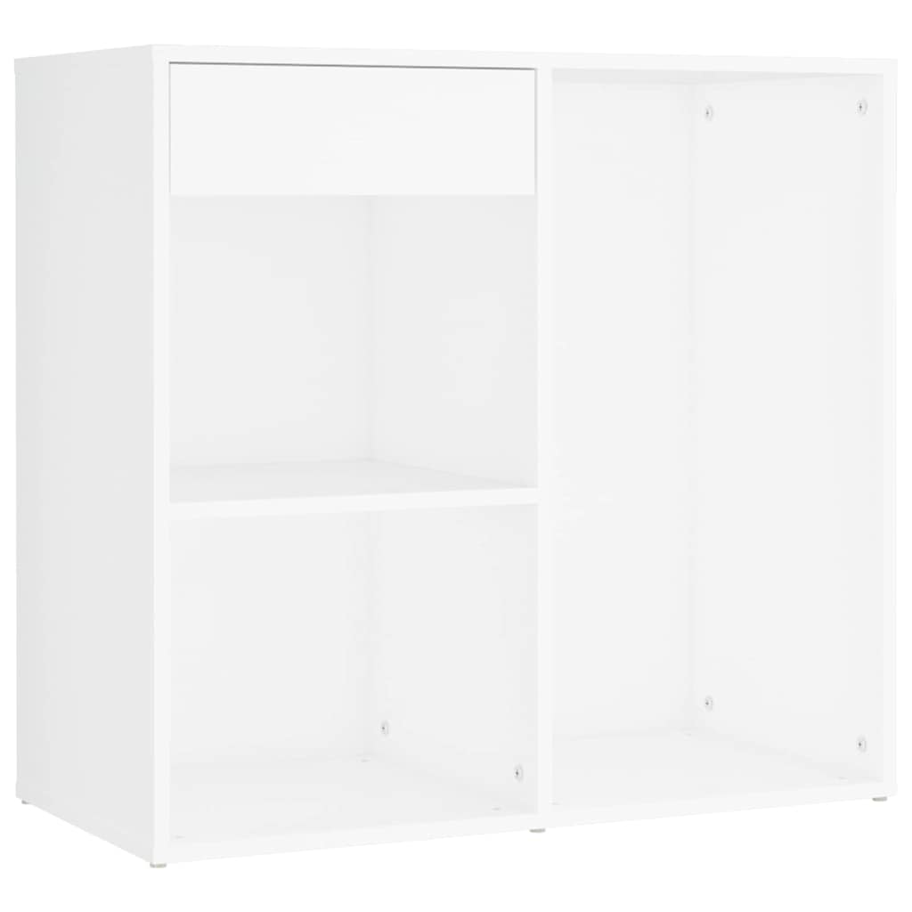 LED Dressing Table with Cabinet White Engineered Wood