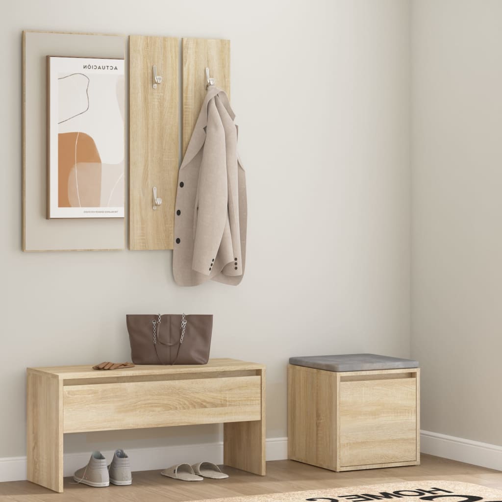vidaXL Hallway Furniture Set Sonoma Oak Engineered Wood