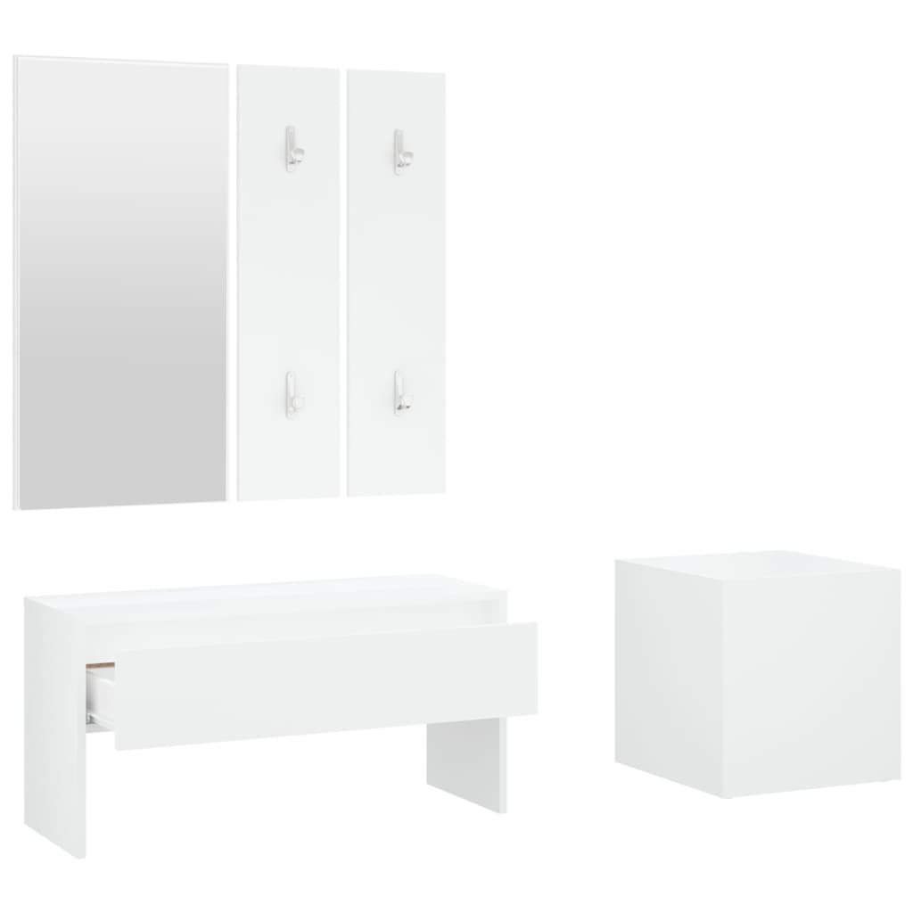 vidaXL Hallway Furniture Set White Engineered Wood