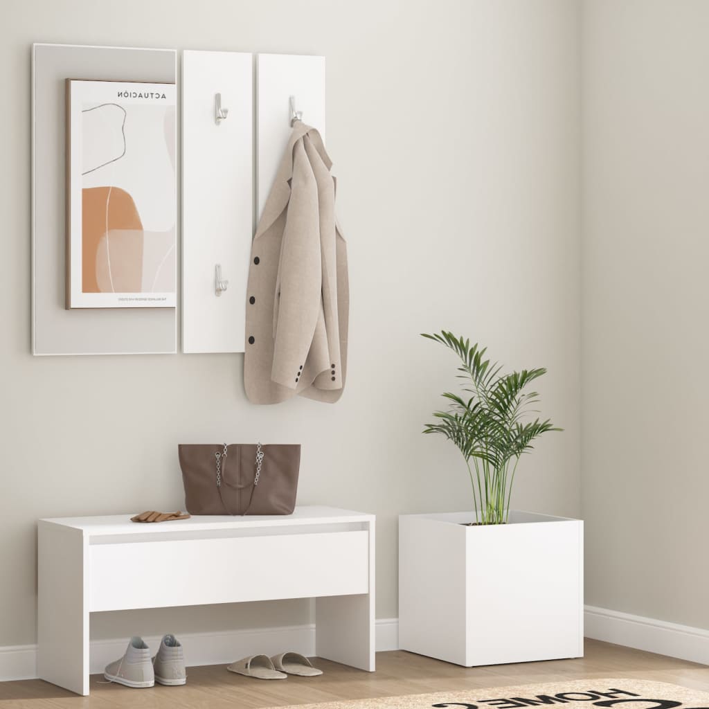 vidaXL Hallway Furniture Set White Engineered Wood