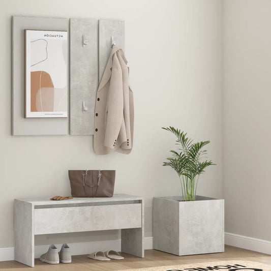 vidaXL Hallway Furniture Set Concrete Grey Engineered Wood