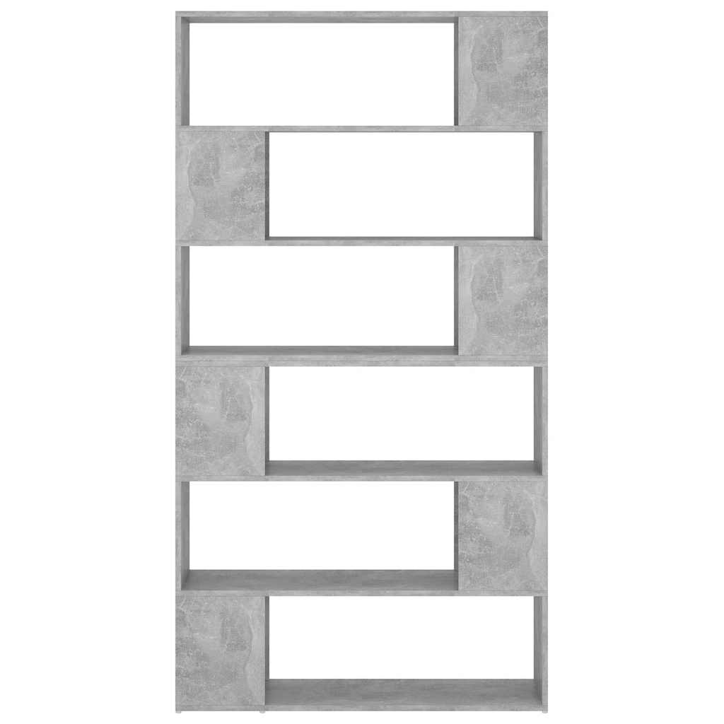 Book Cabinet Room Divider Concrete Grey 100x24x188 cm