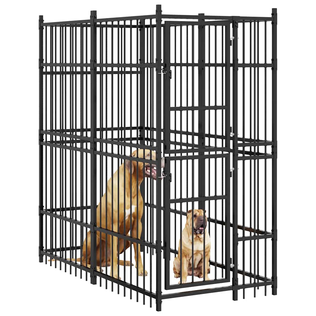 Outdoor Dog Kennel Steel 1.84 m²