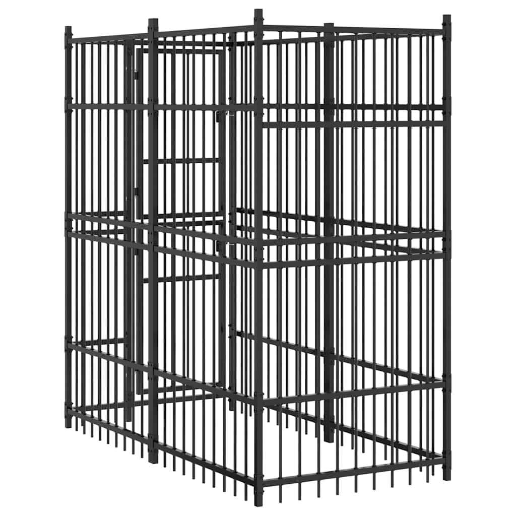 Outdoor Dog Kennel Steel 1.84 m²
