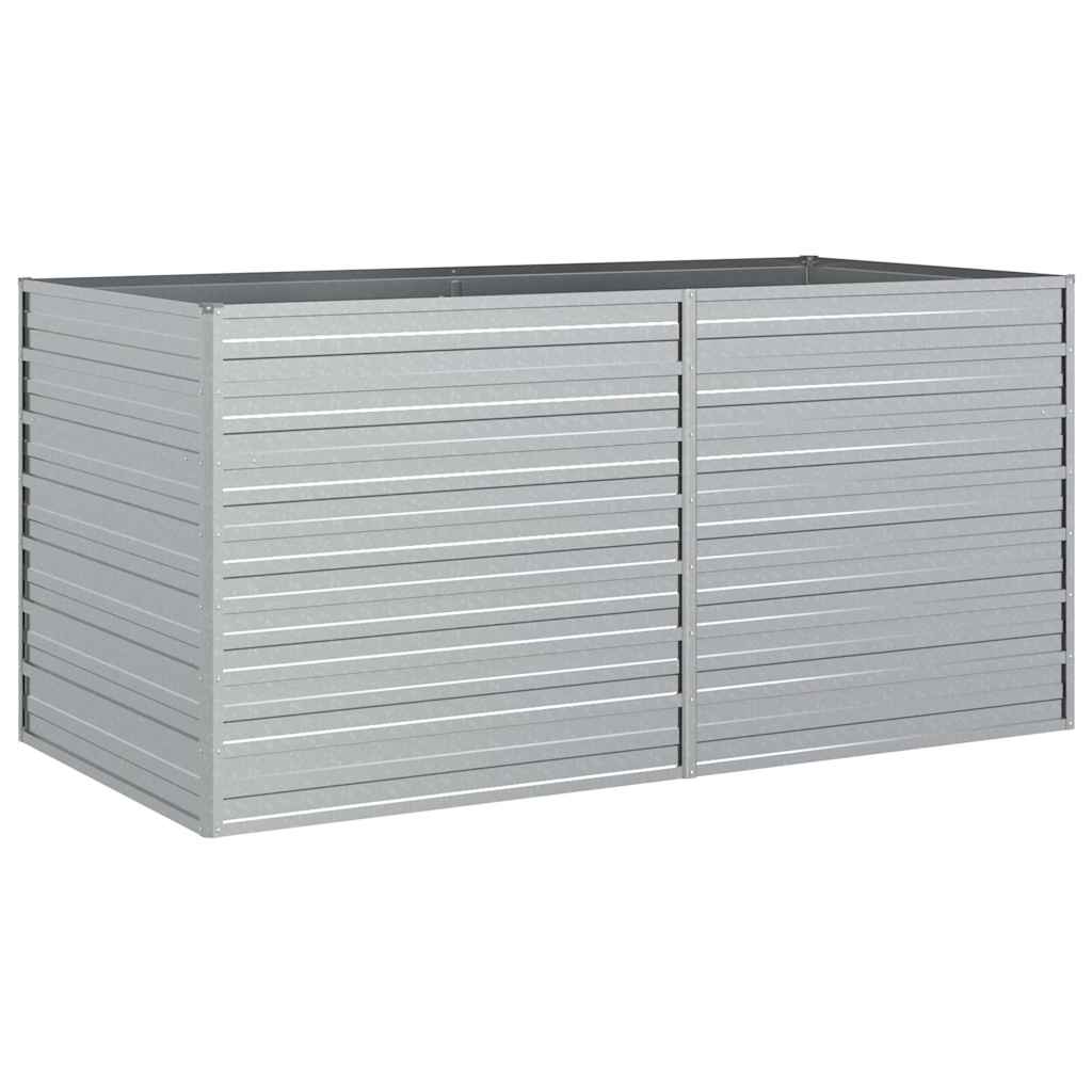 Garden Raised Bed 160x80x77 cm Galvanized Steel Silver
