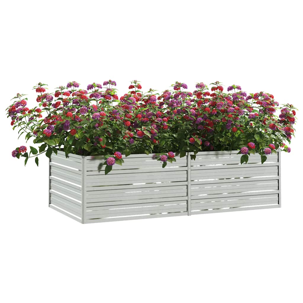 Garden Raised Bed 160x80x45 cm Galvanized Steel Silver