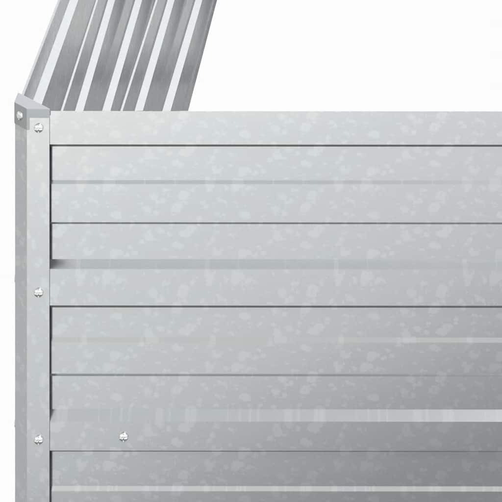 Garden Raised Bed 100x100x45 cm Galvanized Steel Silver