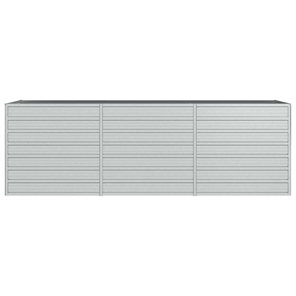 Garden Raised Bed 240x80x77 cm Galvanized Steel Silver