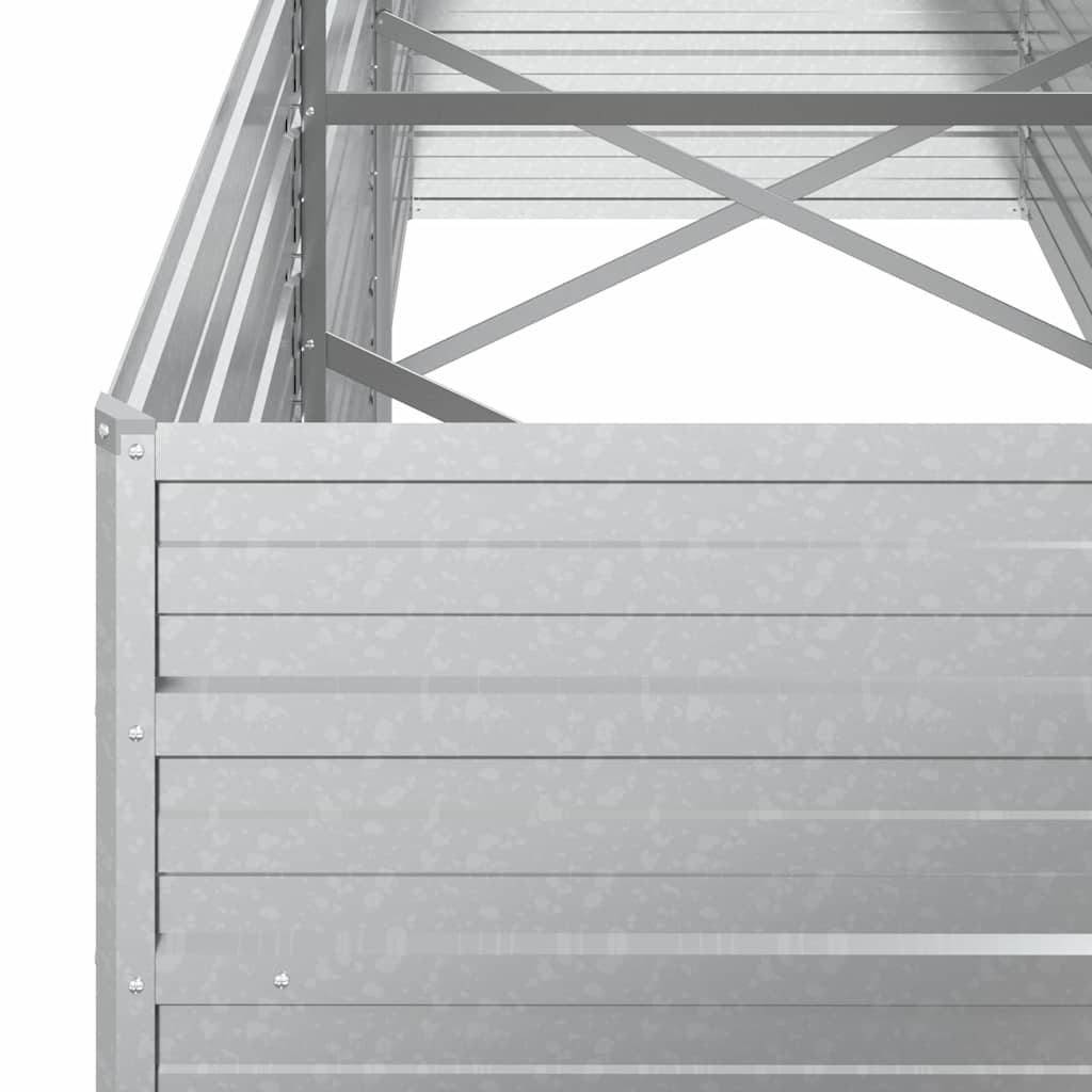 Garden Raised Bed 240x80x77 cm Galvanized Steel Silver