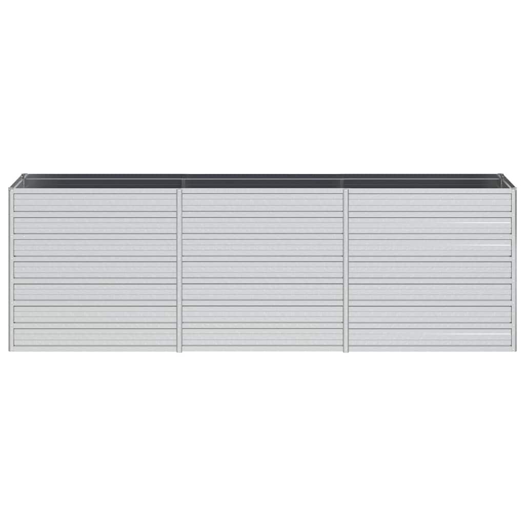 Garden Raised Bed 240x40x77 cm Galvanized Steel Silver