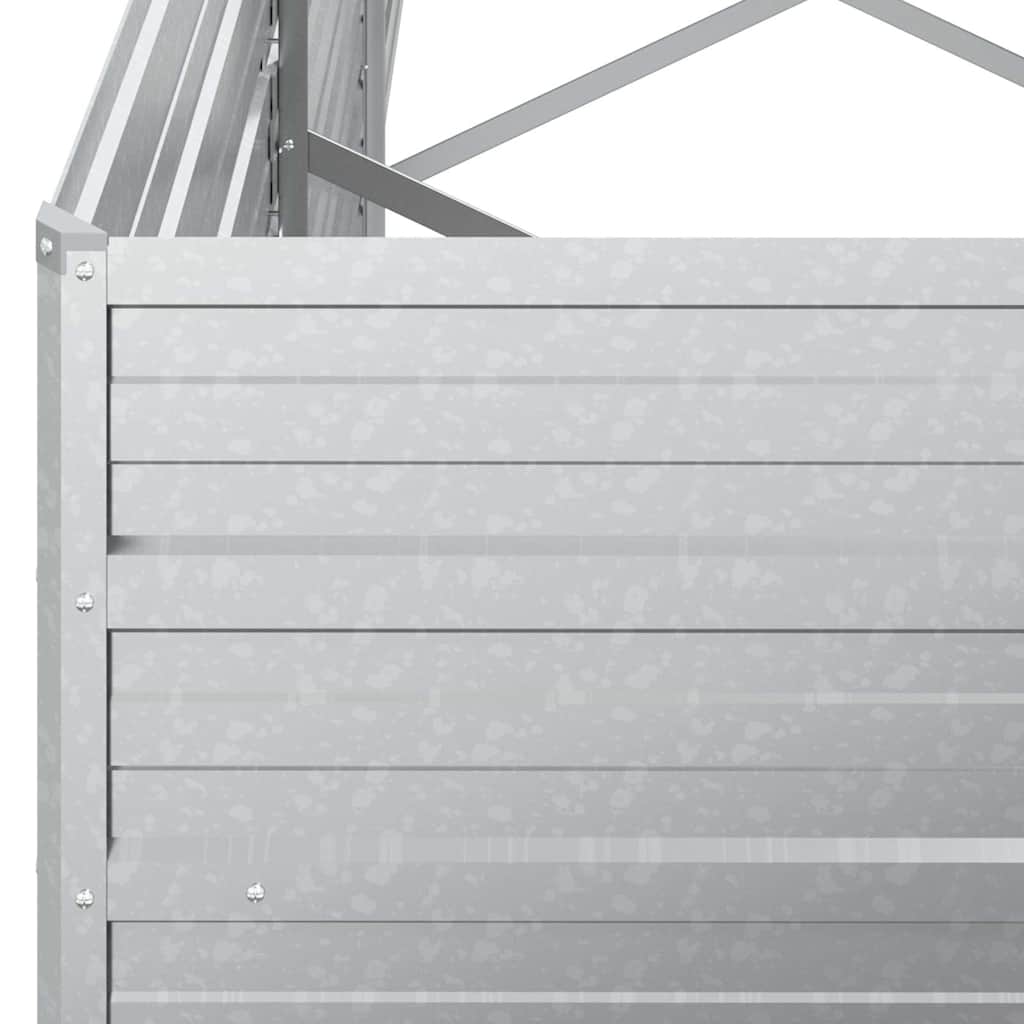Garden Raised Bed 320x80x77 cm Galvanized Steel Silver