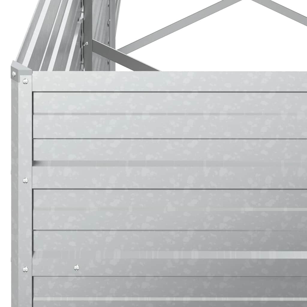 Garden Raised Bed 320x40x77 cm Galvanized Steel Silver