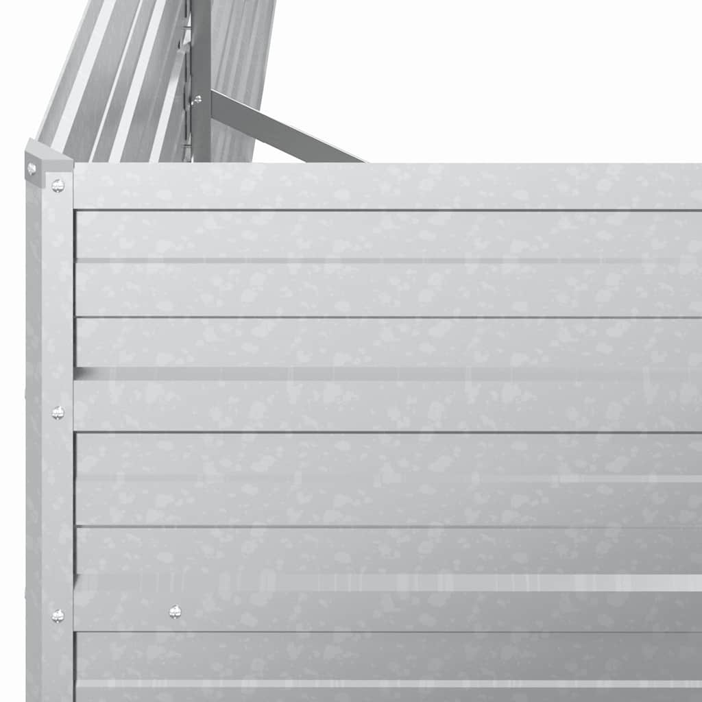 Garden Raised Bed 160x40x45 cm Galvanized Steel Silver