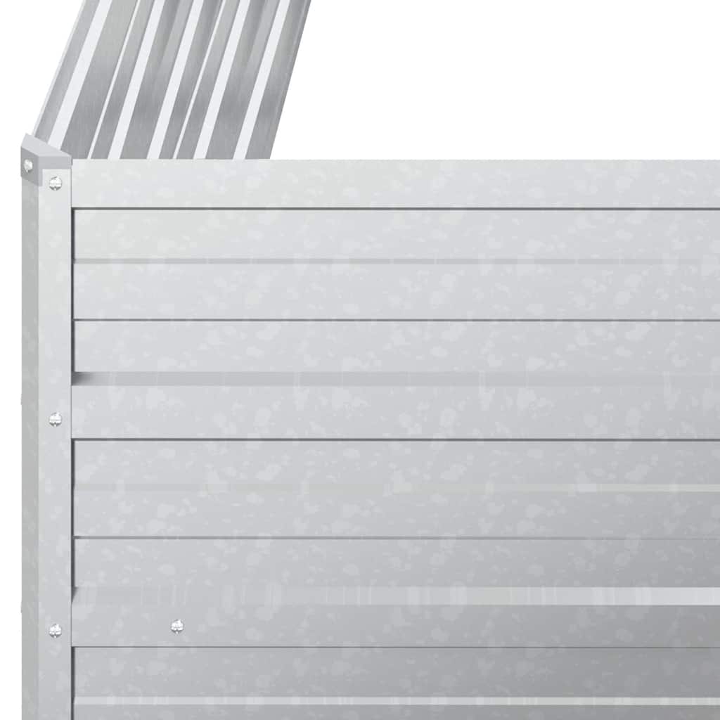 Garden Raised Bed 100x40x77 cm Galvanized Steel Silver