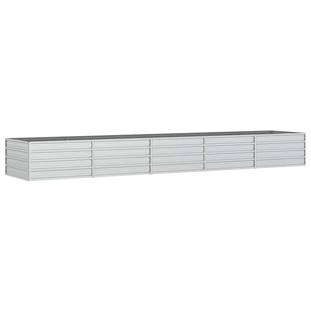 Garden Raised Bed 400x80x45 cm Galvanized Steel Silver