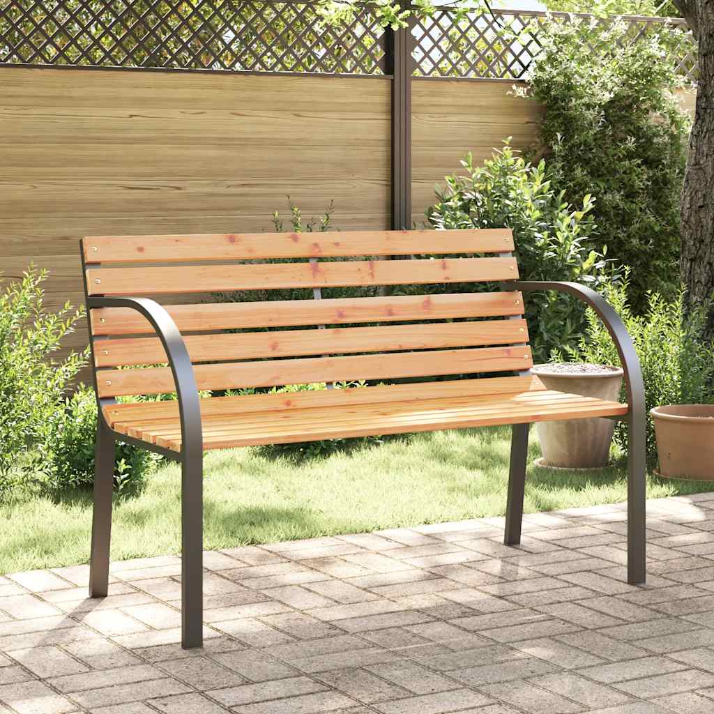 Garden Bench | Natural Wood | Chinese Fir Wood, Steel | Kids Size | Tough