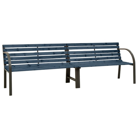 vidaXL Twin Garden Bench 241 cm Chinese Fir Wood Grey