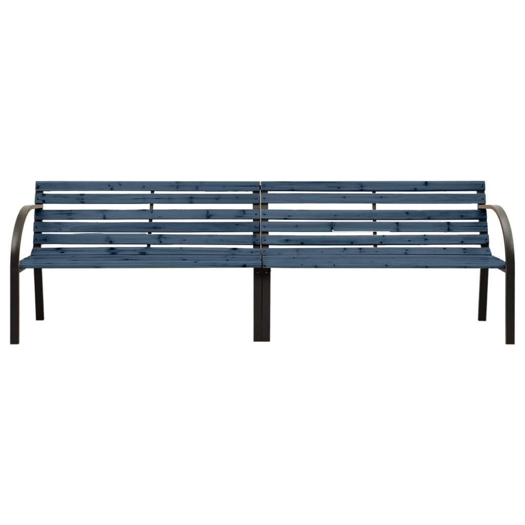 vidaXL Twin Garden Bench 241 cm Chinese Fir Wood Grey