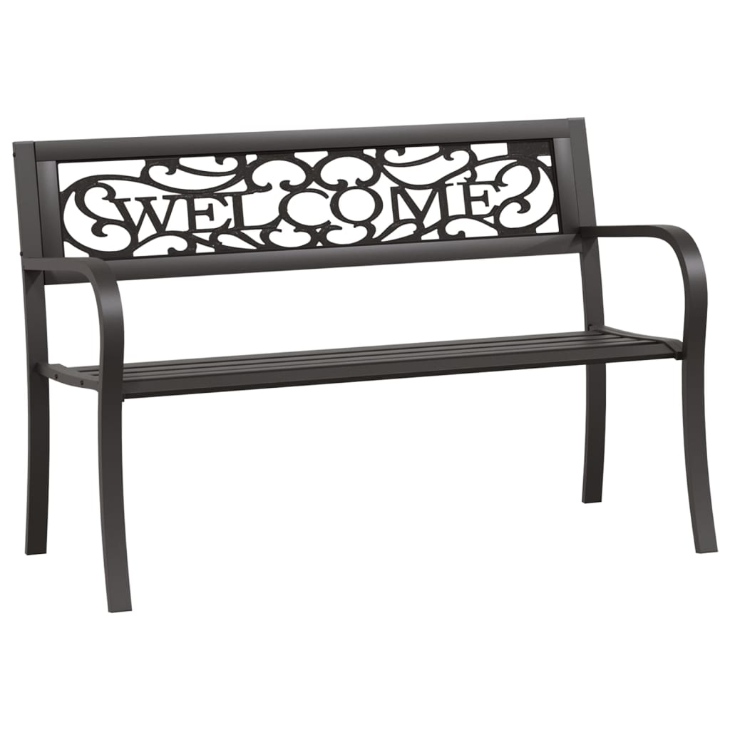 Garden Bench | Black | Powder-coated steel and plastic | Standard