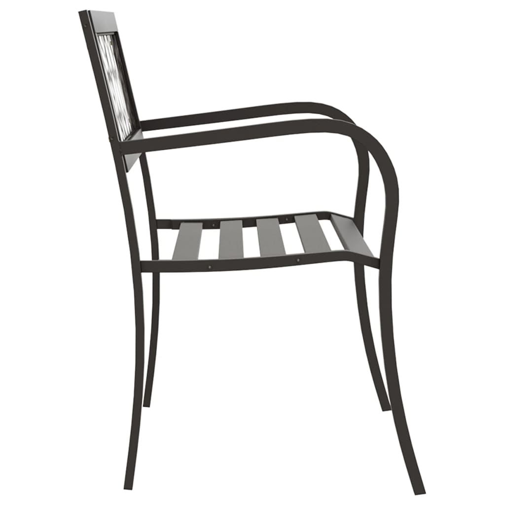 Garden Bench | Black | Powder-coated steel and plastic | Standard
