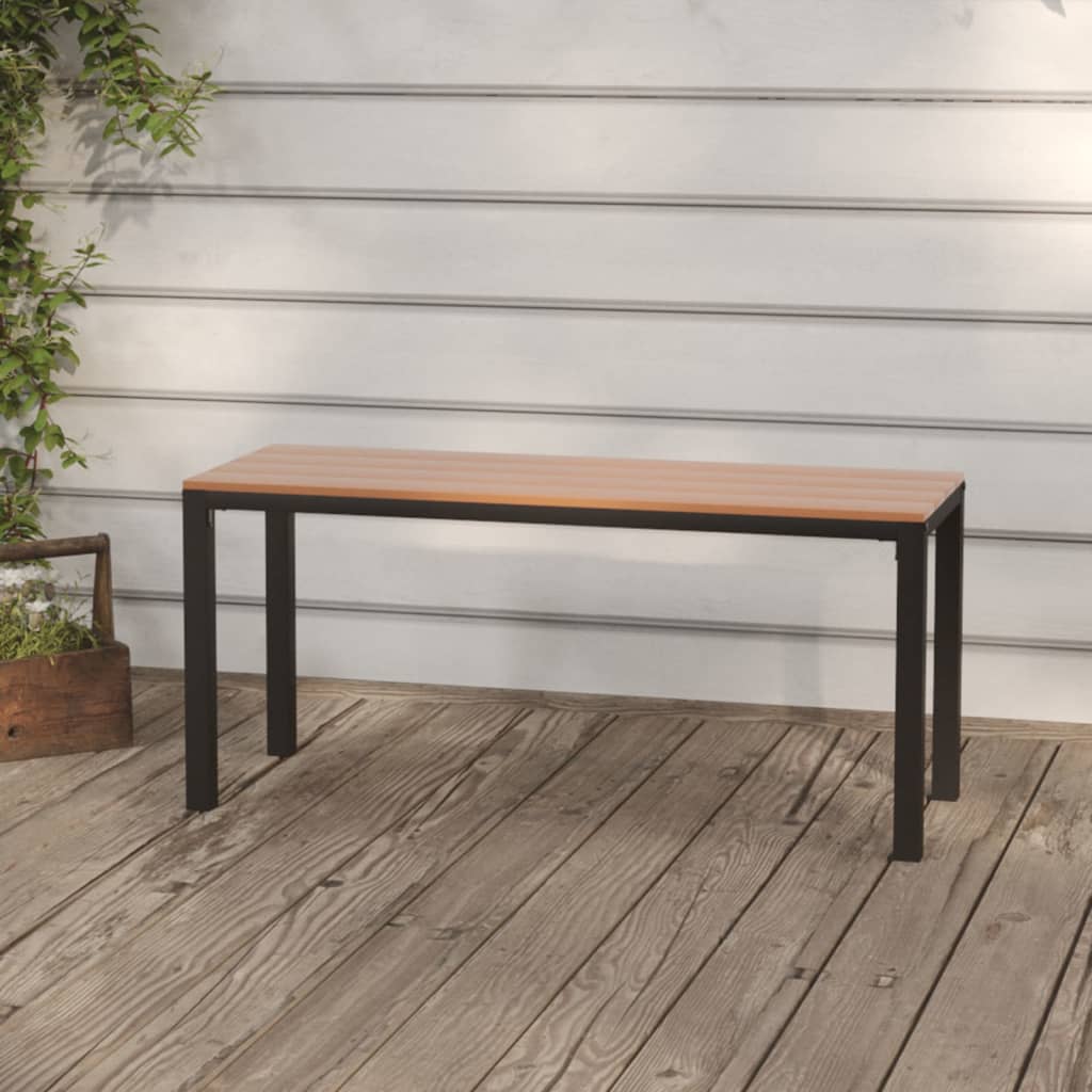 Garden Bench | Brown and Black | Steel | Medium |  Durable