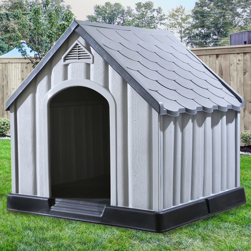 vidaXL Dog House Grey 92x87x91 cm Plastic