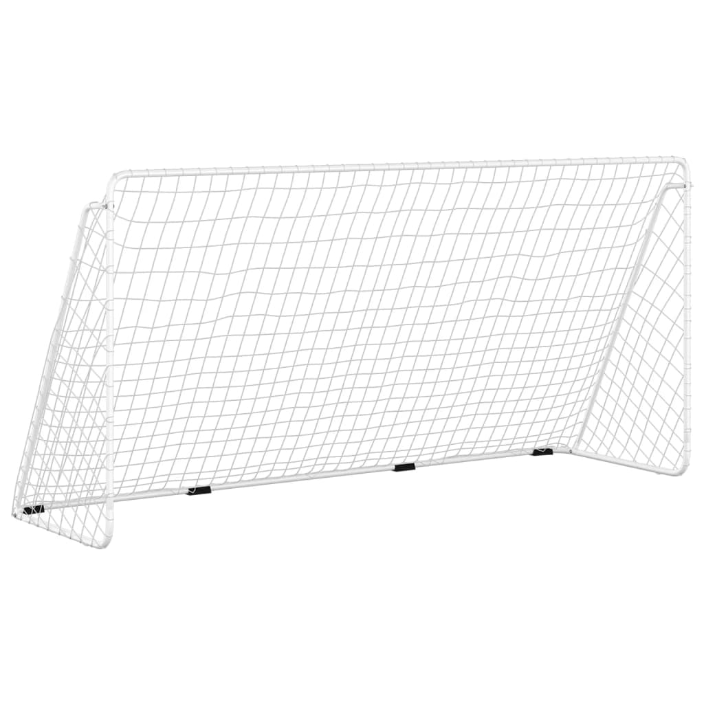 vidaXL Football Goal with Net White 366x122x182 cm Steel