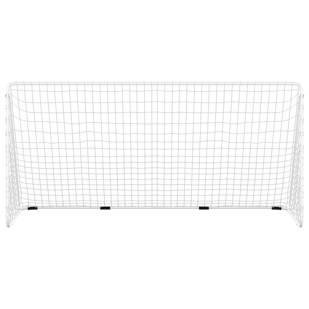 vidaXL Football Goal with Net White 366x122x182 cm Steel