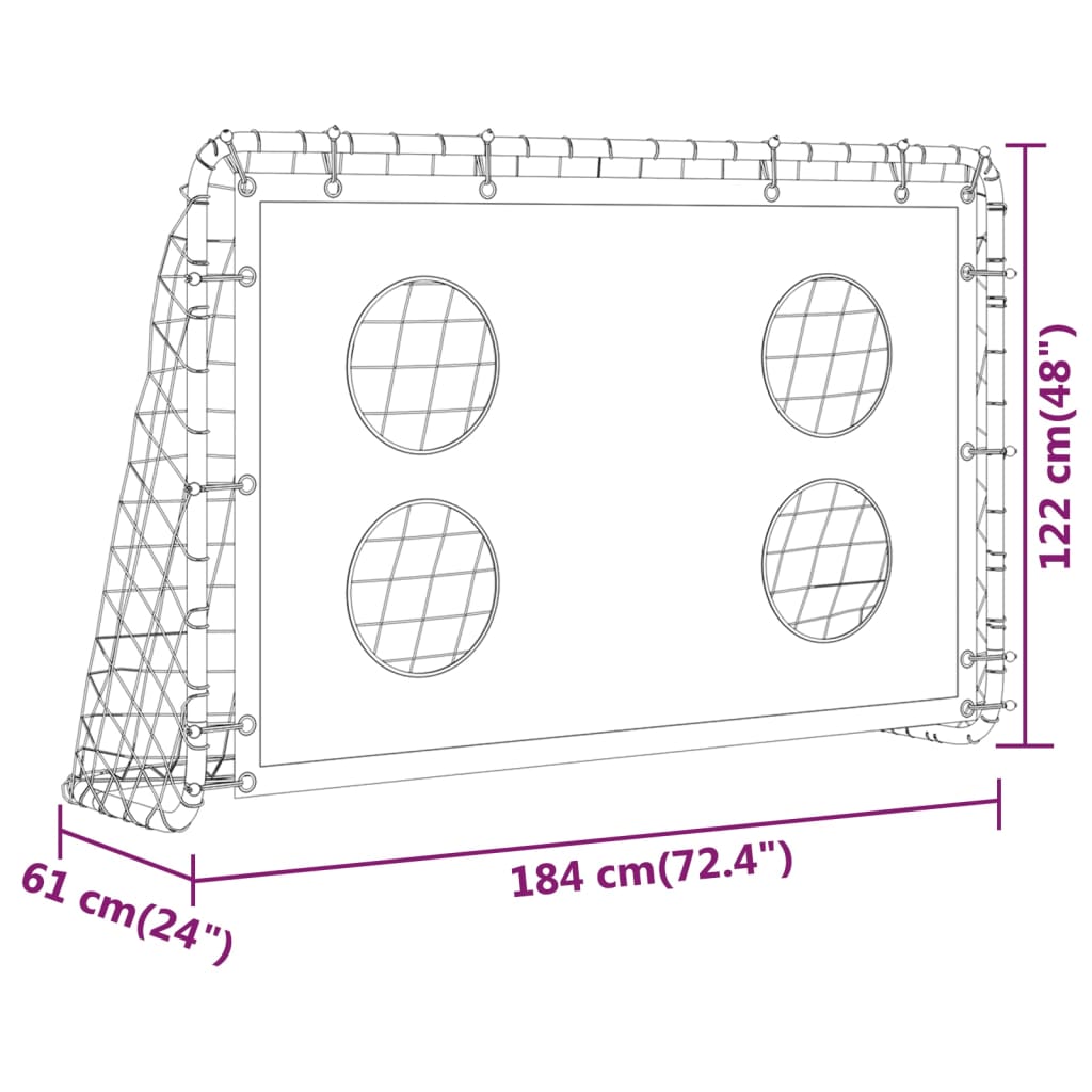 vidaXL Soccer Goal Training Net Steel 184x61x122 cm