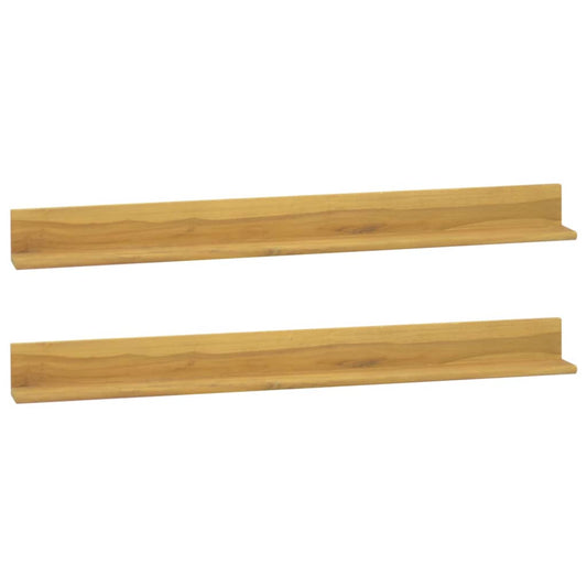 vidaXL Wall Shelves 2 pcs 110x10x10 cm Solid Wood Teak