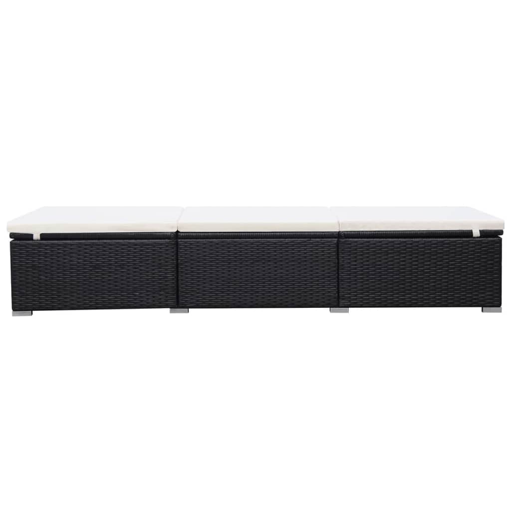 Sun Lounger | Black and Cream White