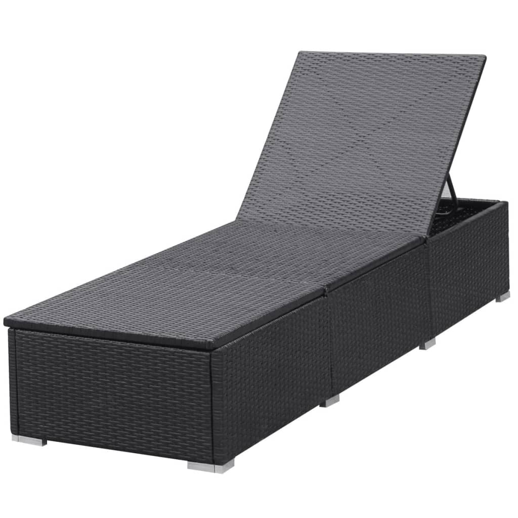 Sun Lounger | Black and Cream White