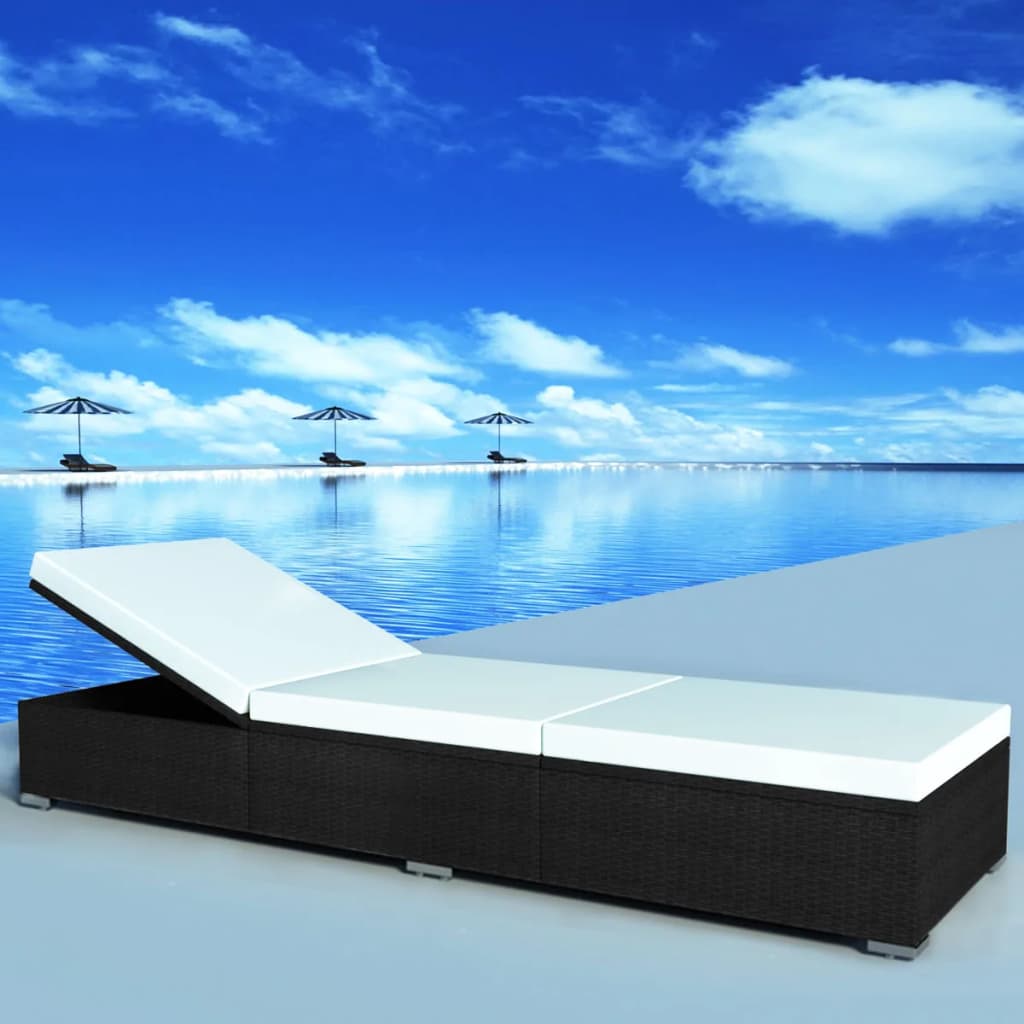 Sun Lounger | Black and Cream White