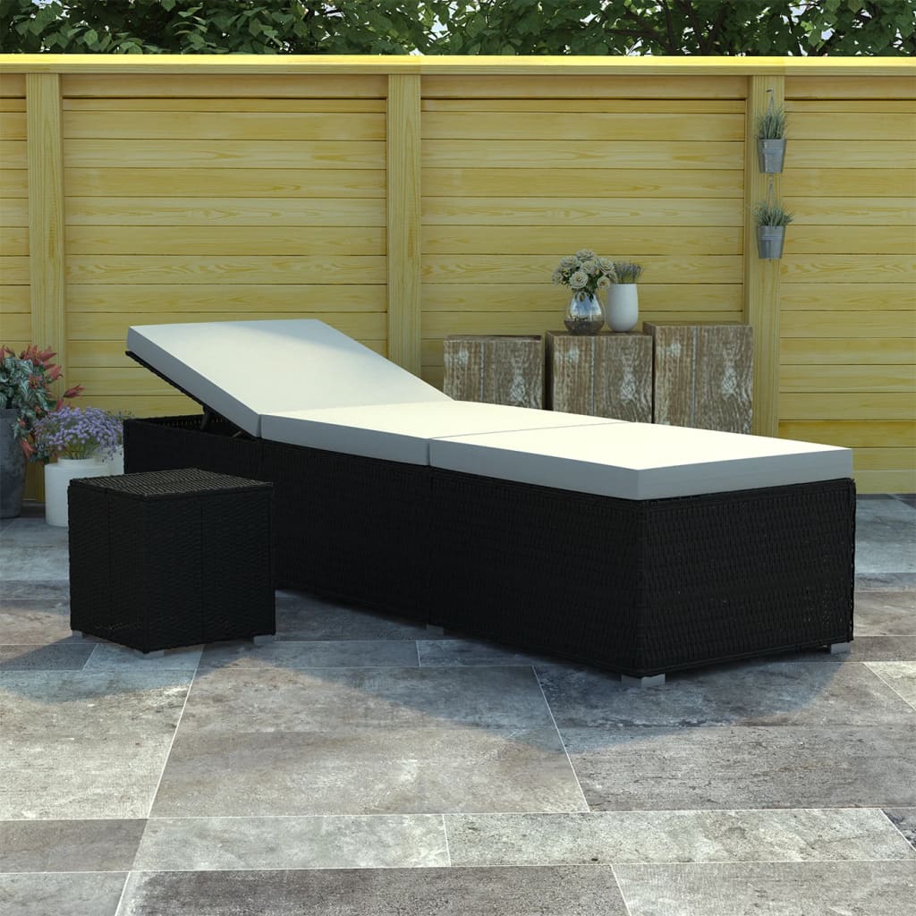 Sun Lounger | Black, Cream White