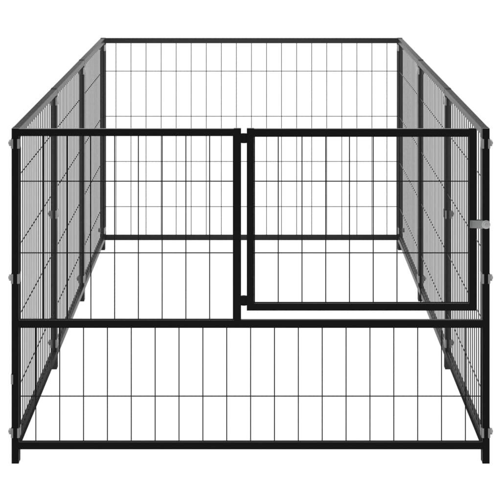 vidaXL Dog Kennel Black 3 m² Steel