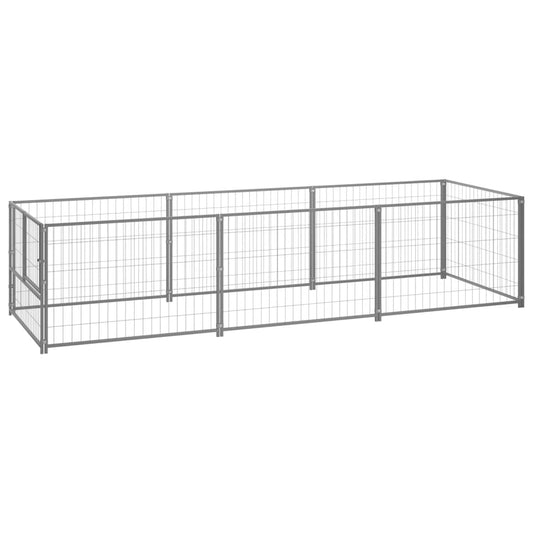 vidaXL Dog Kennel Silver 3 m² Steel
