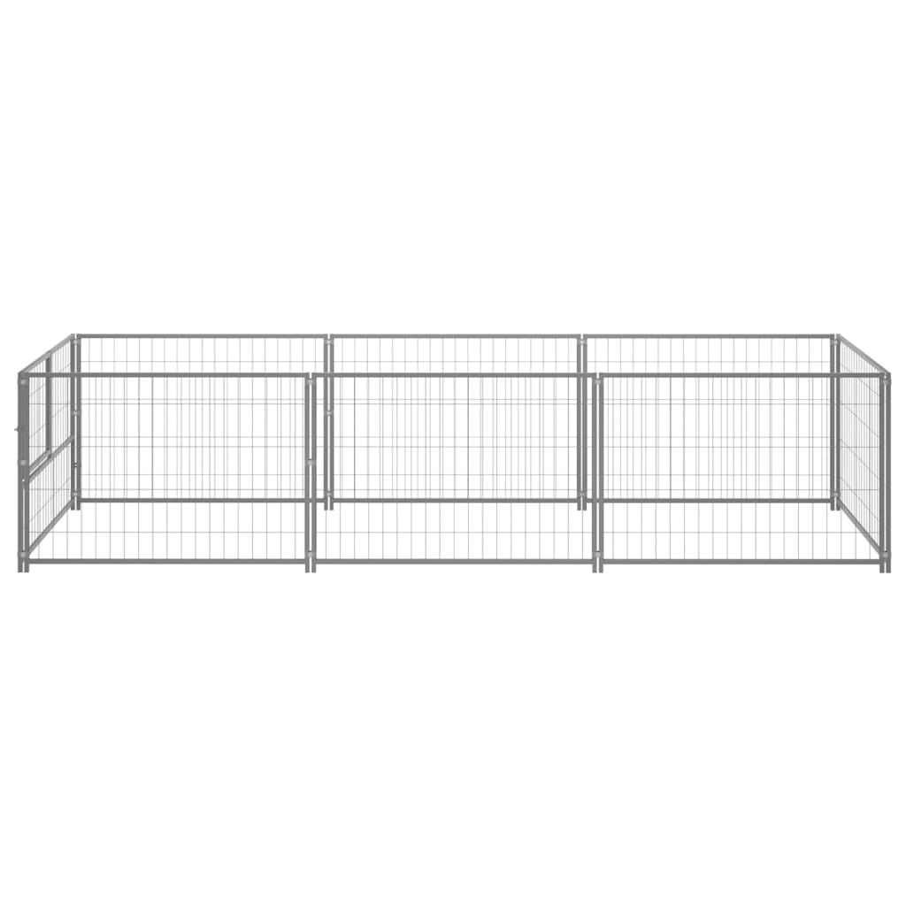vidaXL Dog Kennel Silver 3 m² Steel