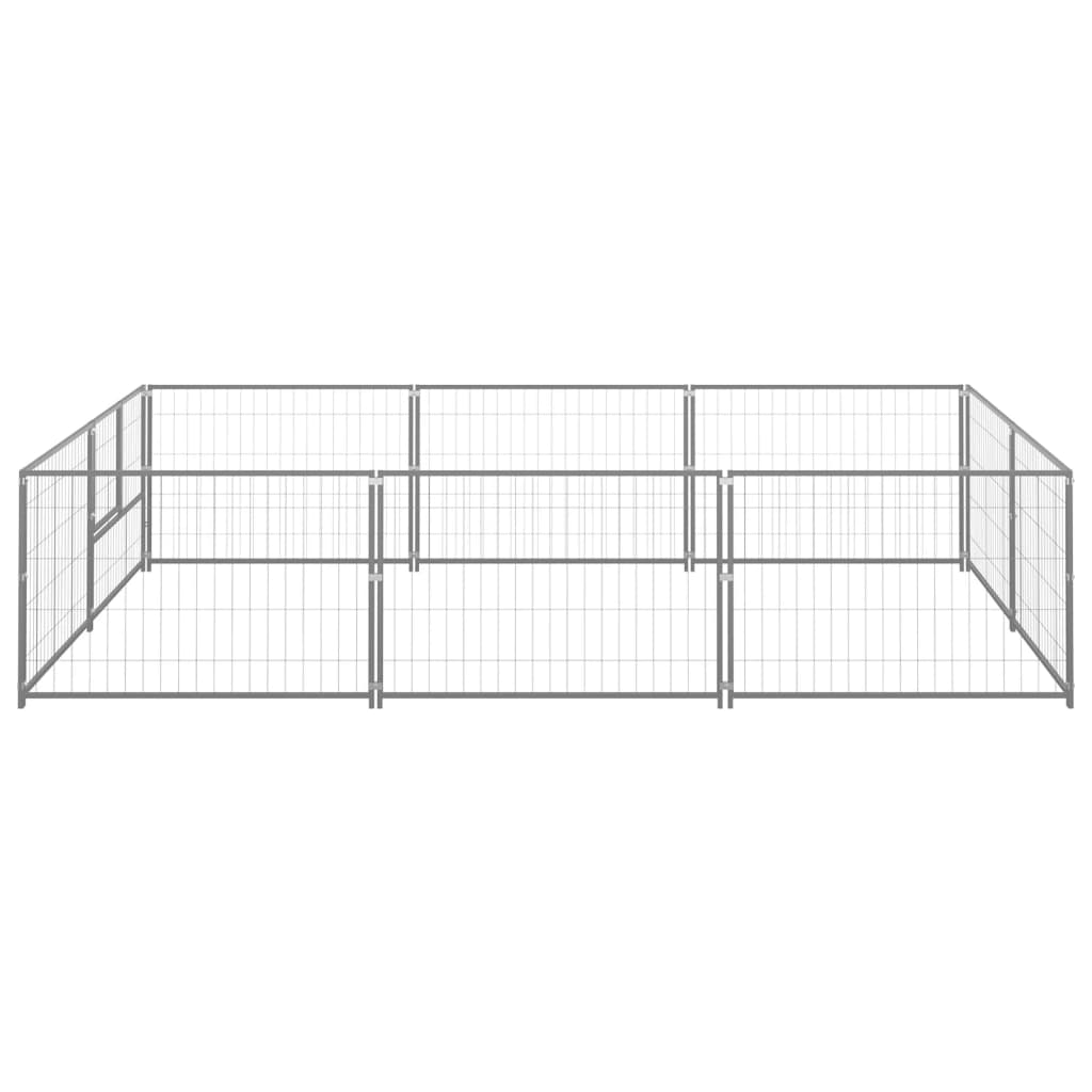 vidaXL Dog Kennel Silver 6 m² Steel