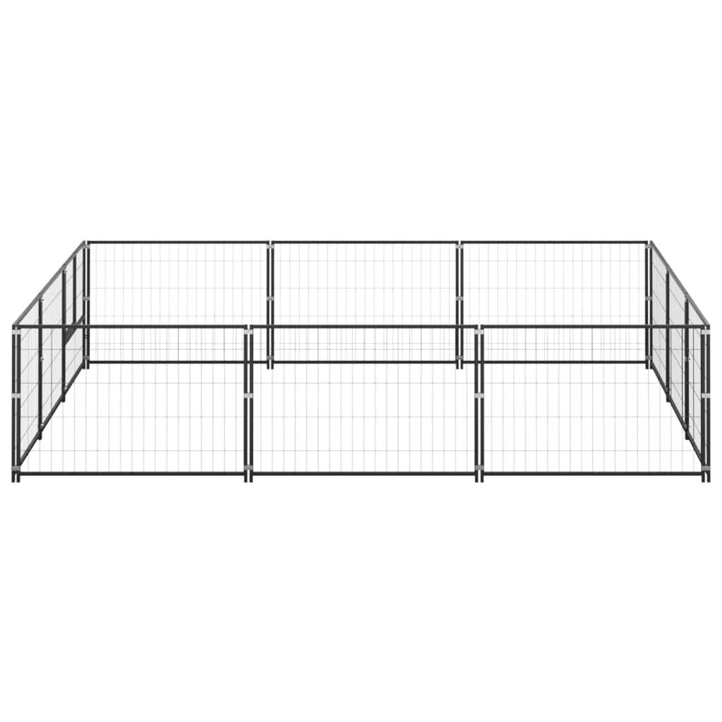 vidaXL Dog Kennel Black 9 m² Steel