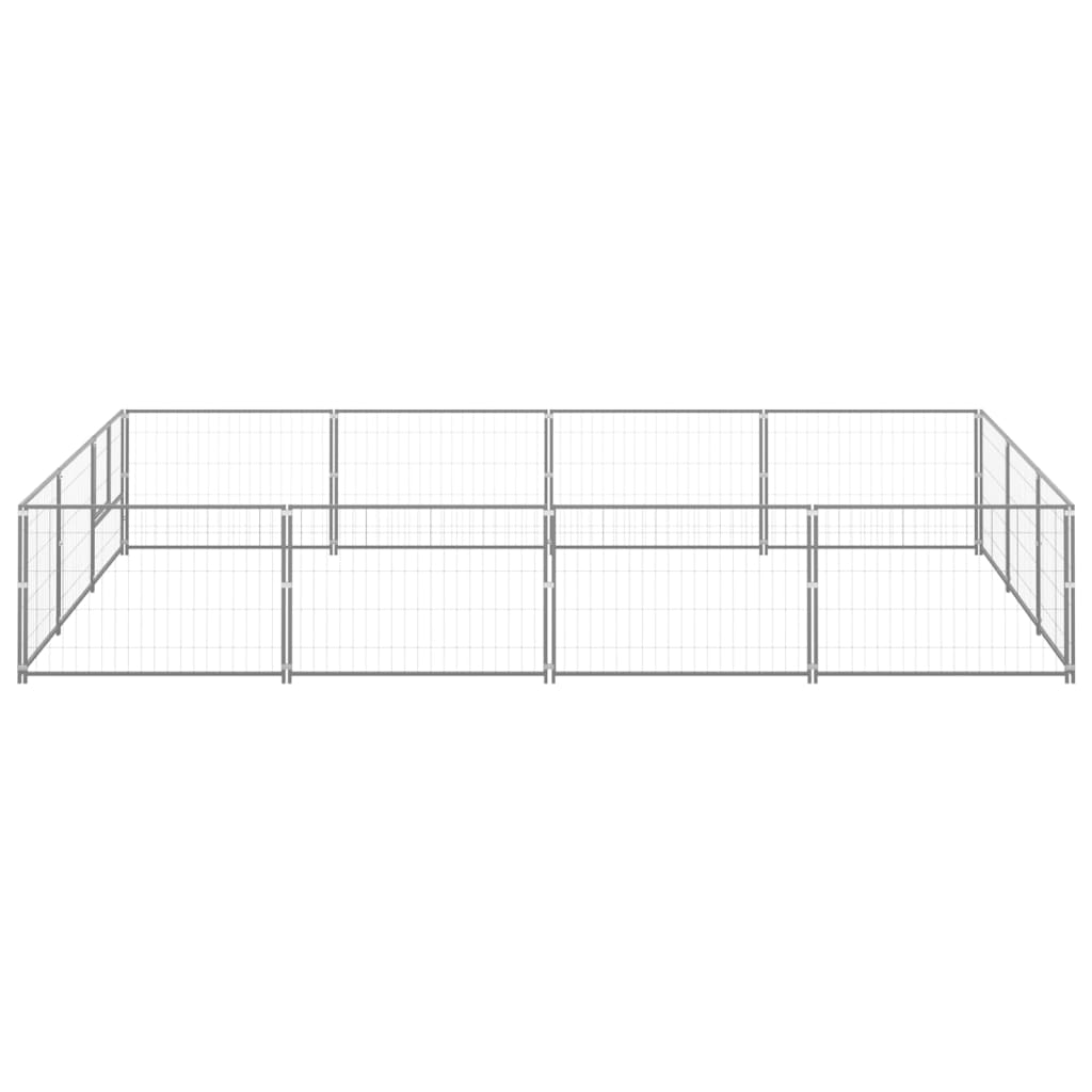 vidaXL Dog Kennel Silver 12 m² Steel