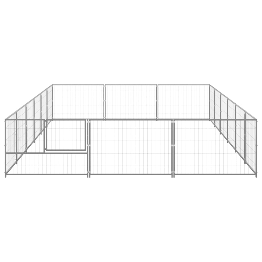 vidaXL Dog Kennel Silver 18 m² Steel